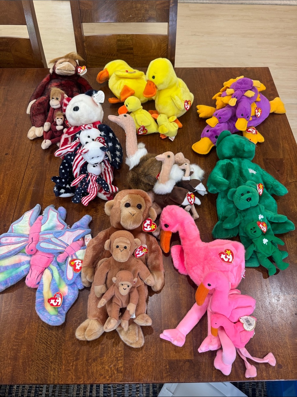 Lot of 9 Sets of Beanie Buddys Beanie Babies & Teenie Beanies -30 items in total
